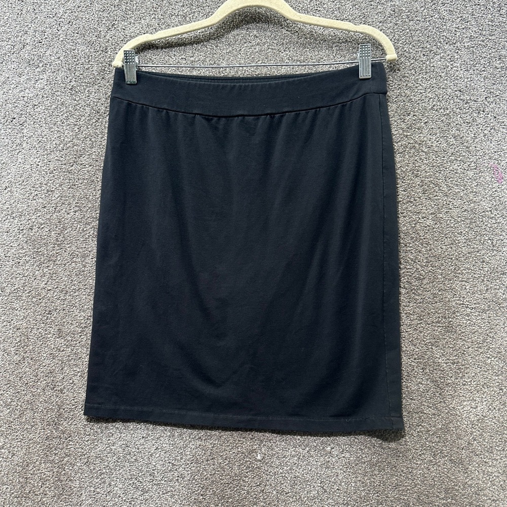 J. Jill Perfect Pima Black Cotton Spandex Straight Skirt Medium Petite Comfort